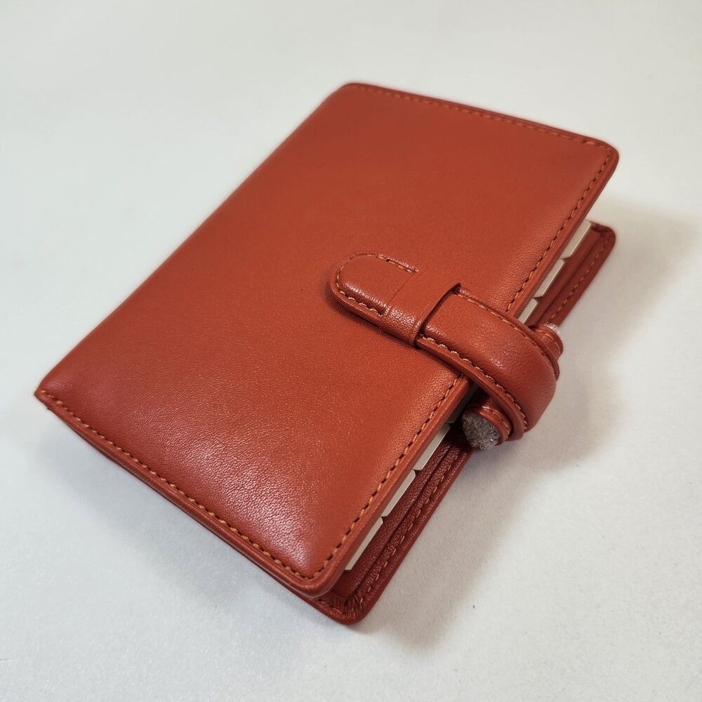 Filofax Mini Bloomsbury Organizer Deluxe Leather Orange Address Book Planner